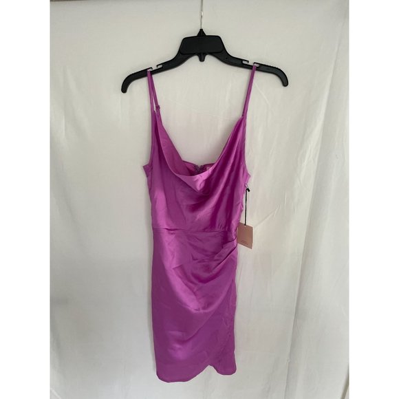 NWT Superdown Arezo Cowl Wrap Mini Dress in Purple S - Picture 3 of 6